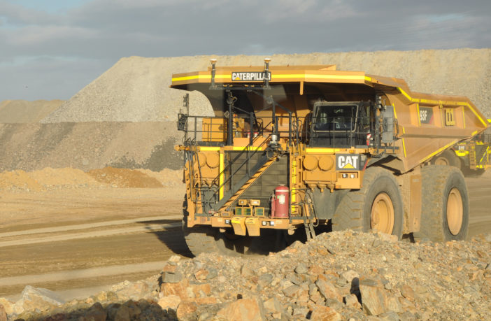 A Cat autonomous mining truck