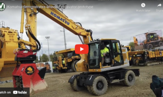 BAUMA VIDEO EXCLUSIVE: Komatsu demonstrates wheeled excavator prototype